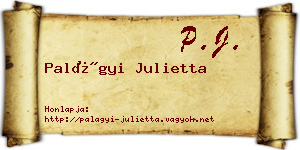 Palágyi Julietta névjegykártya